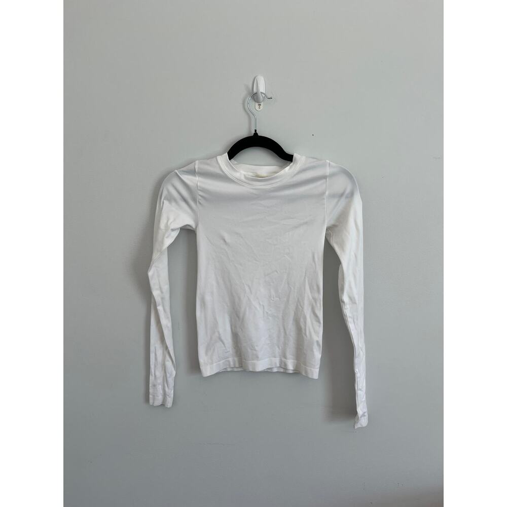 Sunday Best Long Sleeve Tee Women‎ XS White Stretch Cotton Basic Layer